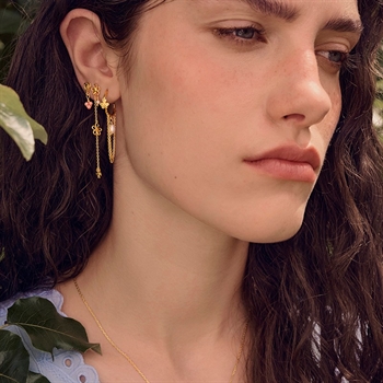 Inara øreringe i forgyldt sølv fra Maanesten